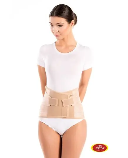 Корсет стабилизирующий пояснично-крестцовый Pani Teresa (PT 0236_beige), 26 см (двойная стяжка), Цвет: бежевий, Размер: L 