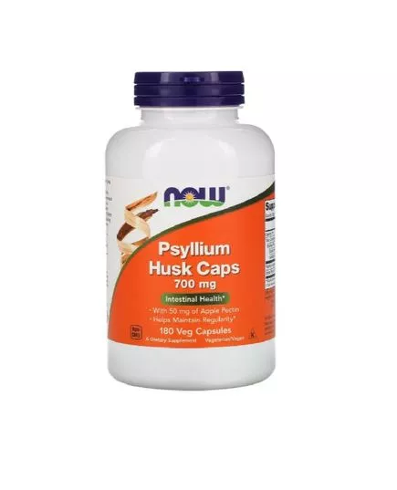 Подорожник (Псилиум), Psyllium Husks, Now Foods, 700 Мг, 180 Капсул 