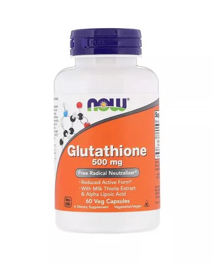 Глутатион, Glutathione, Now Foods, 500 мг, 60 вегетарианских капсул 