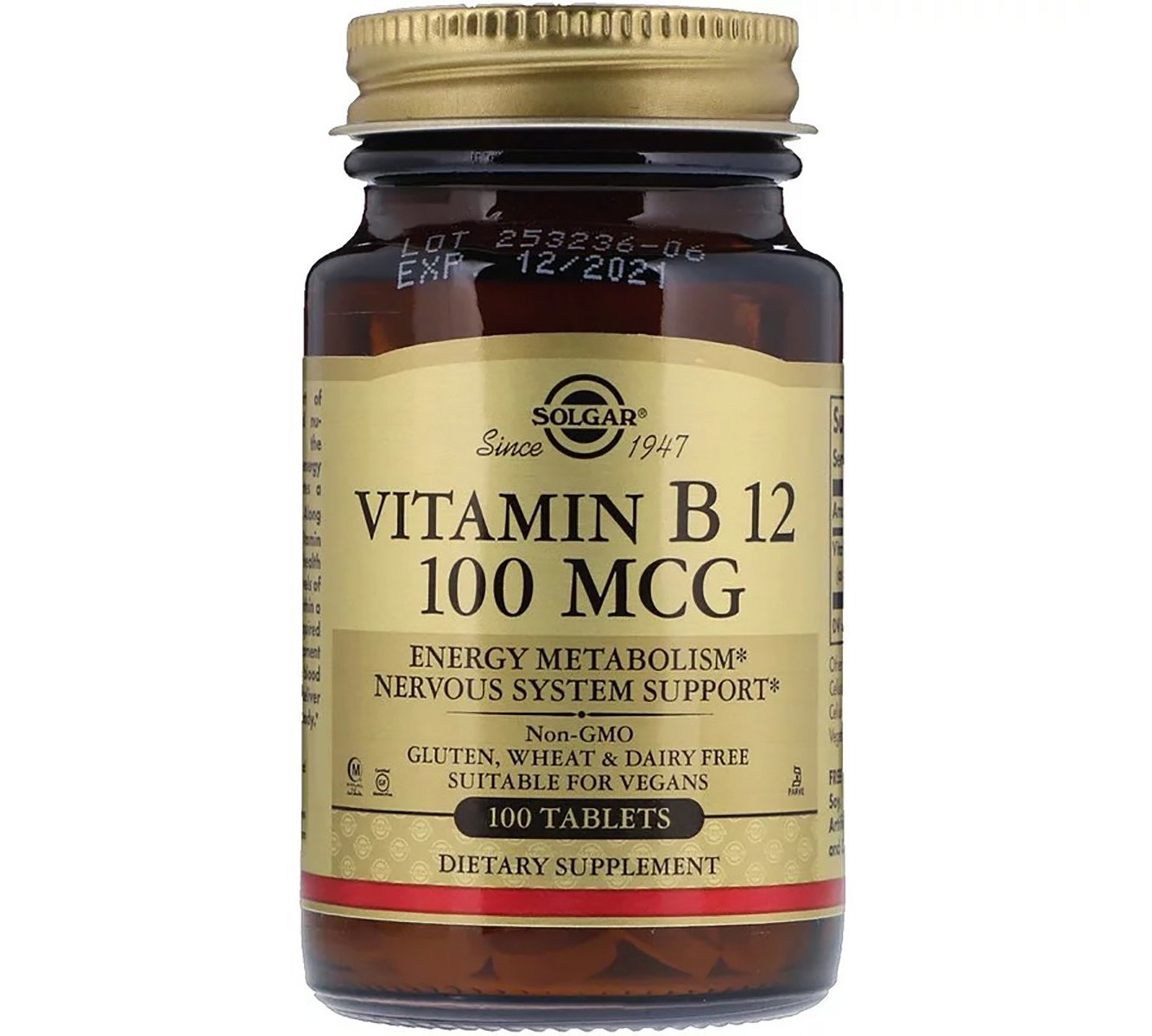 ᐈ Вітамін В12 (Ціанокобаламін), Vitamin B12, Solgar, 100 мкг, 100 ...