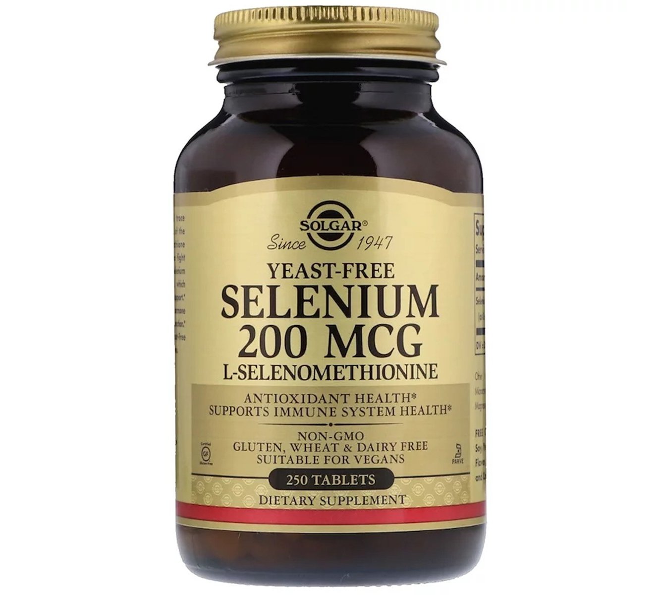ᐈ Селен, ( Селенометионин), Selenium, Yeast-Free, Solgar, 200 мкг, 250 ...