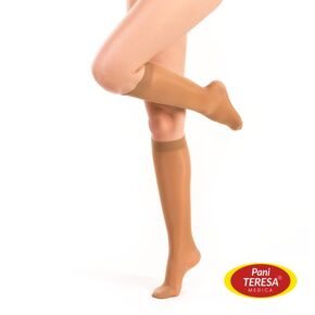 Гольфи компресійні 1 класу Premium Delicate (Pani Teresa, 0433), бежеві, Розпродаж, Колір: Бежевий, Розмір: S, Довжина: короткі*, Носок: закритий 