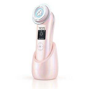 Массажер 7 в 1 с электропорацией для лица и шеи микротоковый + RF лифтинг + EMS стимулятор + LED терапия + холодная терапия + ионизация + вибрация для омоложения и лифтинга кожи, F82E, Doctor-101 
