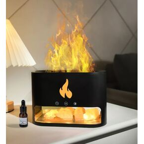 Соляная лампа Flame 3-в-1 с ультразвуковым увлажнителем воздуха и ночником, черный, GL-2976-B, Doctor-101 