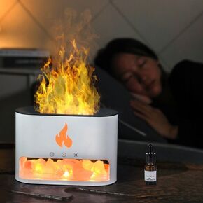 Соляная лампа Flame 3-в-1 димируемая, с ультразвуковым увлажнителем воздуха и ночником, белый, GL-2976-W, Doctor-101 