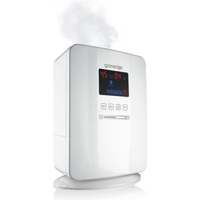 Зволожувач повітря Gorenje H50DW, 5 л, 50 м2, ультразвукової, іонізатор, фільтр, таймер, білий 