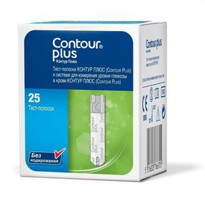 Тест-смужки 25 шт Contour Plus 