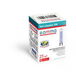 Тест-смужки для контролю рівня глюкози в крові GAMMA DM (25шт) 