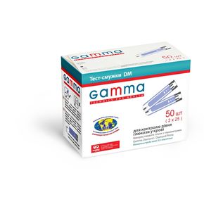 Тест-смужки для контролю рівня глюкози в крові GAMMA DM (50шт) 