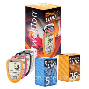 Набір для тестування рівня глюкози та холестерину в крові Wellion Luna Duo 