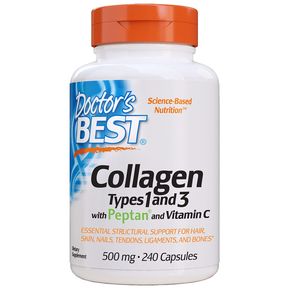 Колаген Типів 1&3 500мг, Peptan, Doctor's Best, 240 капсул 