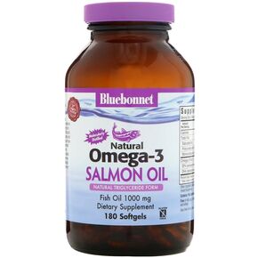 Натуральна Омега-3 з лососевих жирів, Bluebonnet Nutrition, 180 желатинових капсул. 