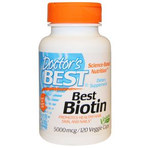 Биотин (B7) 5000мкг, Doctor's Best, 120 гелевых капсул 