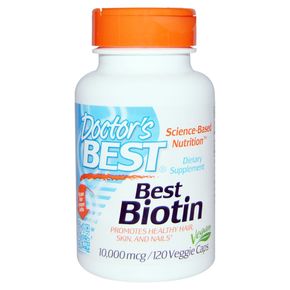 Биотин (В7) 10000мкг, Doctor's Best, 120 гелевых капсул 