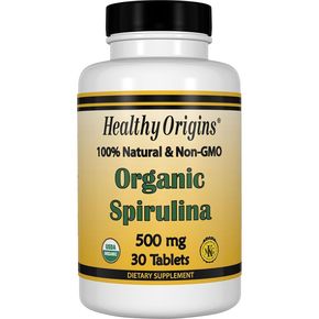 Органічна Спіруліна 500мг, Healthy Origins, 30 таблеток 