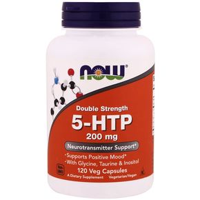 5-HTP (гідроксітріптофана), 200 мг, Подвійна Сила, Now Foods, 120 гелевих капсул 