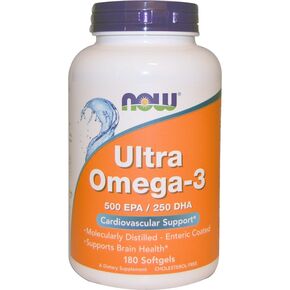 Ультра Омега-3, Now Foods, 180 желатинових капсул 