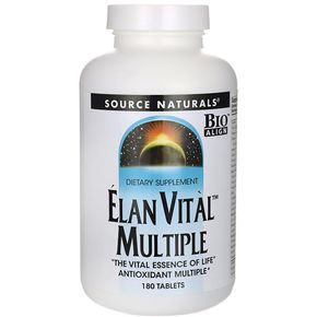 Мультивітаміни, Elan Vital Multiple, Source Naturals, 180 таблеток 