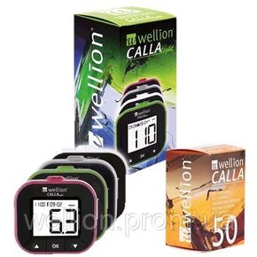 Акційний набір для тестування рівня глюкози в крові Wellion CALLA Light + тест-смужки Wellion CALLA №50 