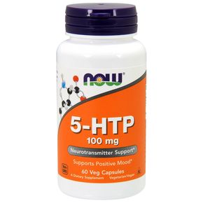5-HTP (Гидрокситриптофан), 100мг, Now Foods, 60 вегетарианских капсул 