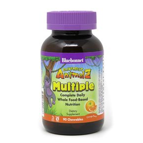 Мультивитамины для Детей, Вкус Апельсина, Rainforest Animalz, Bluebonnet Nutrition, 90 жевательных конфет 