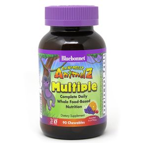 Мультивитамины для Детей, Вкус Фруктов, Rainforest Animalz, Bluebonnet Nutrition, 90 жев. таб. 