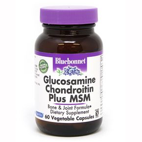 Глюкозамін & Хондроїтин & ЧСЧ, Bluebonnet Nutrition, 60 рослинних капсул 