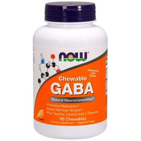GABA (Гамма-Аминомасляная Кислота), Цитрусовый Вкус, Now Foods, 250 мг, 90 жевательных таблеток 