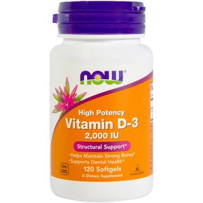 Витамин D-3 2000IU, Now Foods, 120 желатиновых капсул 