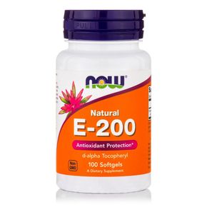 Витамин E, Е-200, Now Foods, 100 желатиновых капсул 