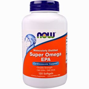 Супер Омега ЭПК (ейкозапентаиновая кислота) 1200мг, Now Foods, 120 желатиновых капсул 