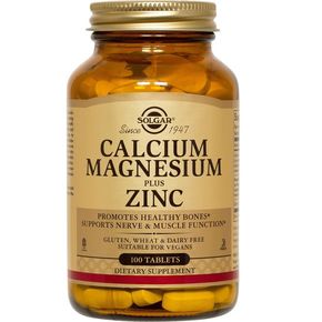 Кальций Магний и Цинк, Calcium Magnesium Plus Zinc, Solgar, 100 таблеток 