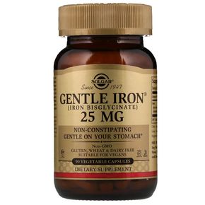 Хелатное железо, Gentle Iron, Solgar, 25 мг, 90 капсул 