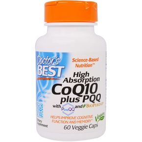 Коэнзим Q10 Высокой Абсорбации + PQQ (В14), BioPerine, Doctor's Best, 60 гелевых капсул 