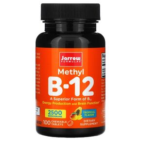 Метил B-12, 2500 мкг, тропічний смак, Methyl B-12, Jarrow Formulas, 100 жувальних таблеток 