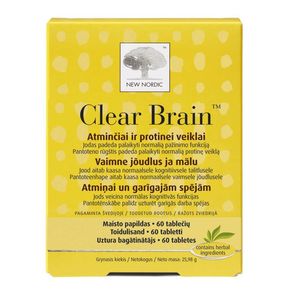 Засіб для покращення пам’яті Clear Brain™, 60 таблеток, New Nordic (Швеція) 