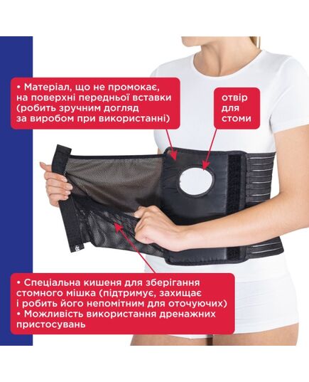 Бандаж післяопераційний з отвором для стоми та кишенею (арт. TG-156), TOROS-GROUP, Україна фото 4