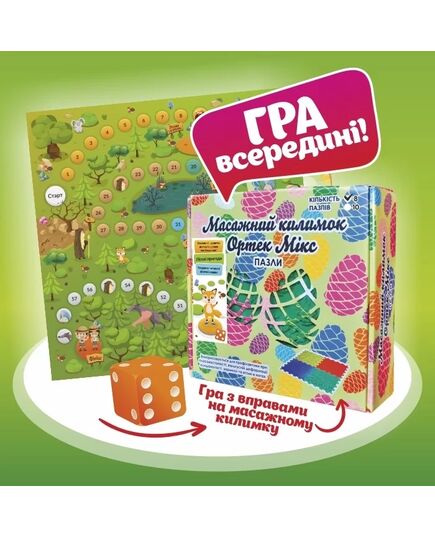 Масажний килимок Ortek МІКС Пазли 8 елементів з грою «Лісові пригоди» (арт. 09631), Ortek фото 2