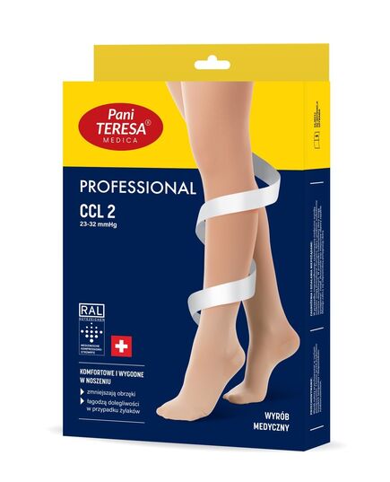 Чулки компрессионные PROFESSIONAL CCL 2 класс компрессии длинные, открытые (арт.0442), Pani Teresa Professional (Швейцария), Цвет: бежевий, Размер: L фото 2