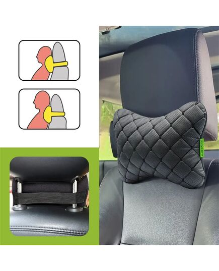 Автомобильный подголовник из экокожи черный, AMF 003-1, Elite Decor Украина фото 4
