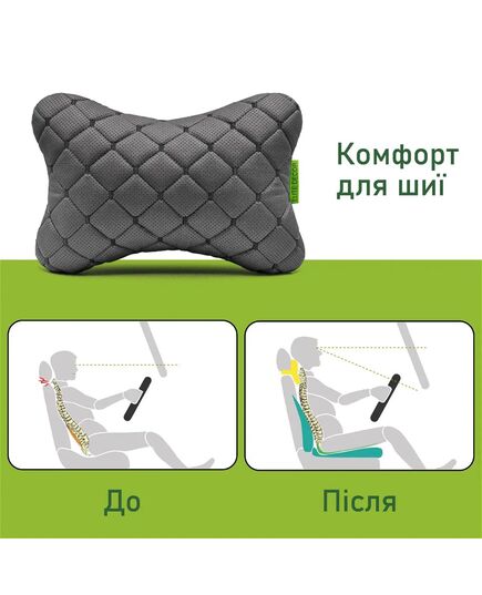 Автомобильный подголовник из экокожи черный, AMF 003-1, Elite Decor Украина фото 5