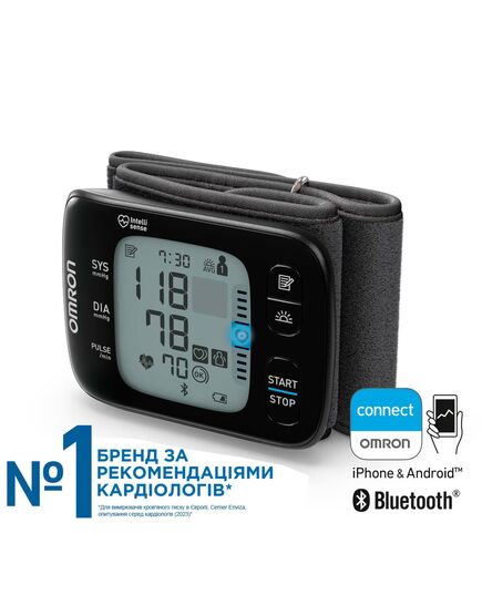 Тонометр автоматичний з манжетою на зап'ястя OMRON RS7 Intelli IT (HEM-6232T-E) - передача даних через смартфон фото 6