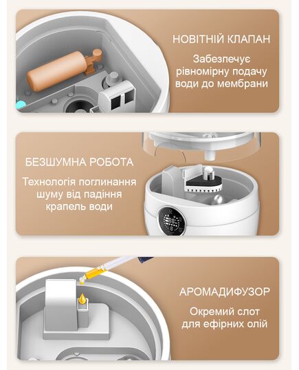 Увлажнитель воздуха Neptune бесшумный, ультразвуковой с сенсорным дисплеем, HQ-JS450S, Doctor-101 фото 10
