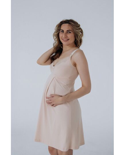 Ночная рубашка для беременных и кормящих мам "Soft&Lace", бежевый, 24182, Мамин Дом, Размер: 3XL фото 2