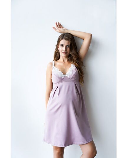 Ночная рубашка для беременных и кормящих мам Soft&Lace, аметист, 25202, Мамин Дом, Размер: XS фото 9