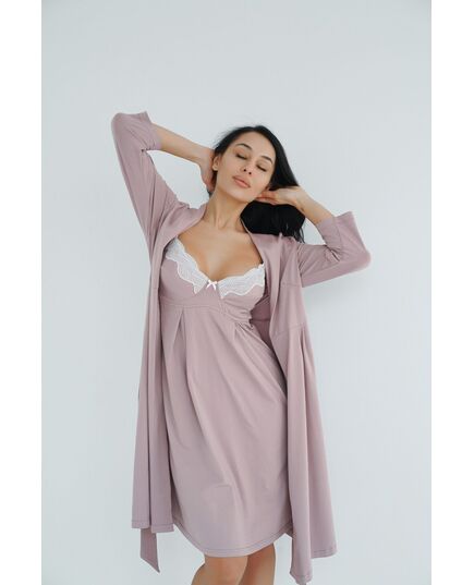 Ночная рубашка для беременных и кормящих мам Soft&Lace, аметист, 25202, Мамин Дом, Размер: XS фото 4