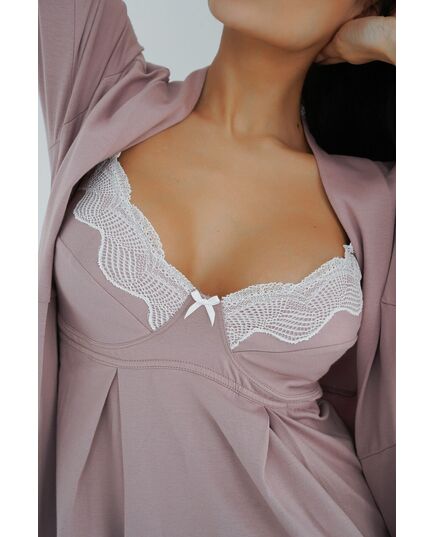 Ночная рубашка для беременных и кормящих мам Soft&Lace, аметист, 25202, Мамин Дом, Размер: XS фото 3