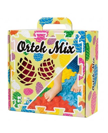 Килимок масажний для реабілітації “Ortek Mix” 10 елементів, жорсткий (арт.12782), Ortek фото 2