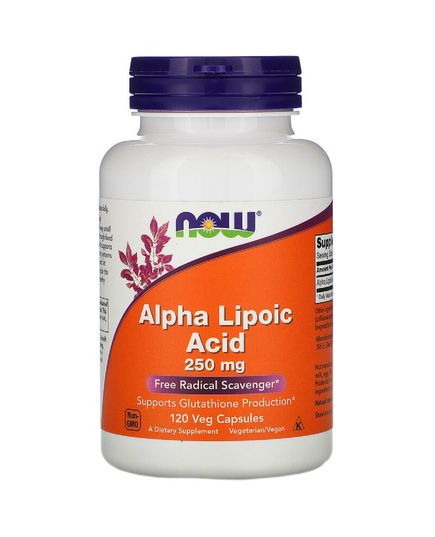Альфа-липоевая кислота 250 мг, Alpha Lipoic Acid, Now Foods, 120 капсул 
