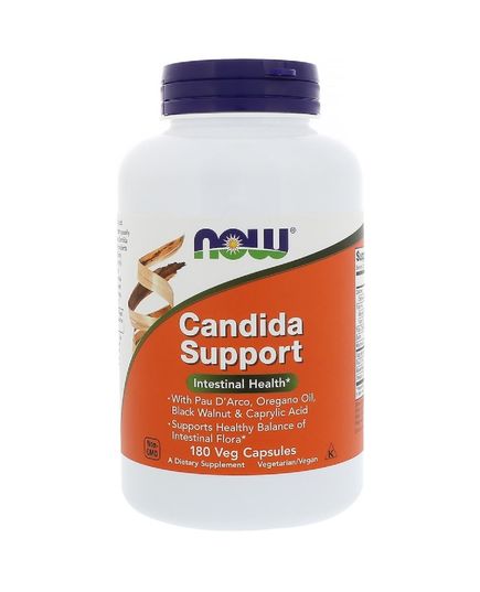 Комплекс для Кишечника, Candida Support, Now Foods, 180 Гелевых Капсул 